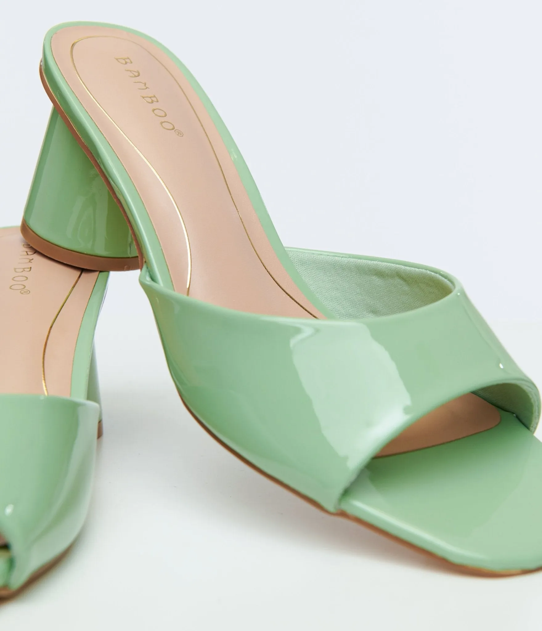 1990s Sage Green Square Toe Mules