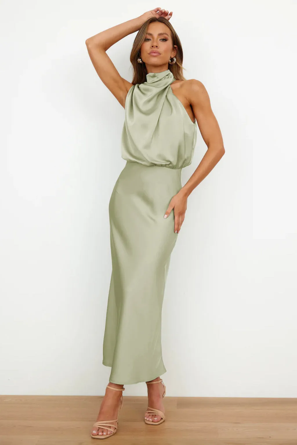 Aida | Elegant Satin Halter Dress