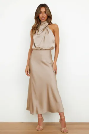 Aida | Elegant Satin Halter Dress