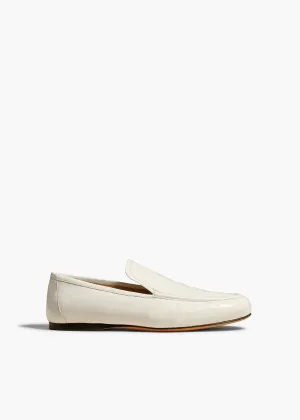 Alessia Loafer in White Crinkled Leather