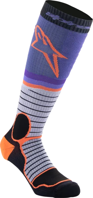 ALPINESTARS MX Pro Socks - Black/Gray/Purple/Orange - Large 4701524-1207-L