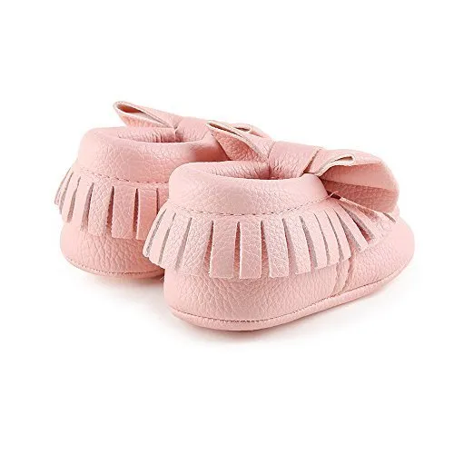 Baby & Toddler's Soft Sole Tassel Bowknot Moccasin Shoes, Pink