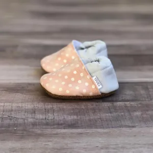 Baby Moccasins - Pink Polka Dots