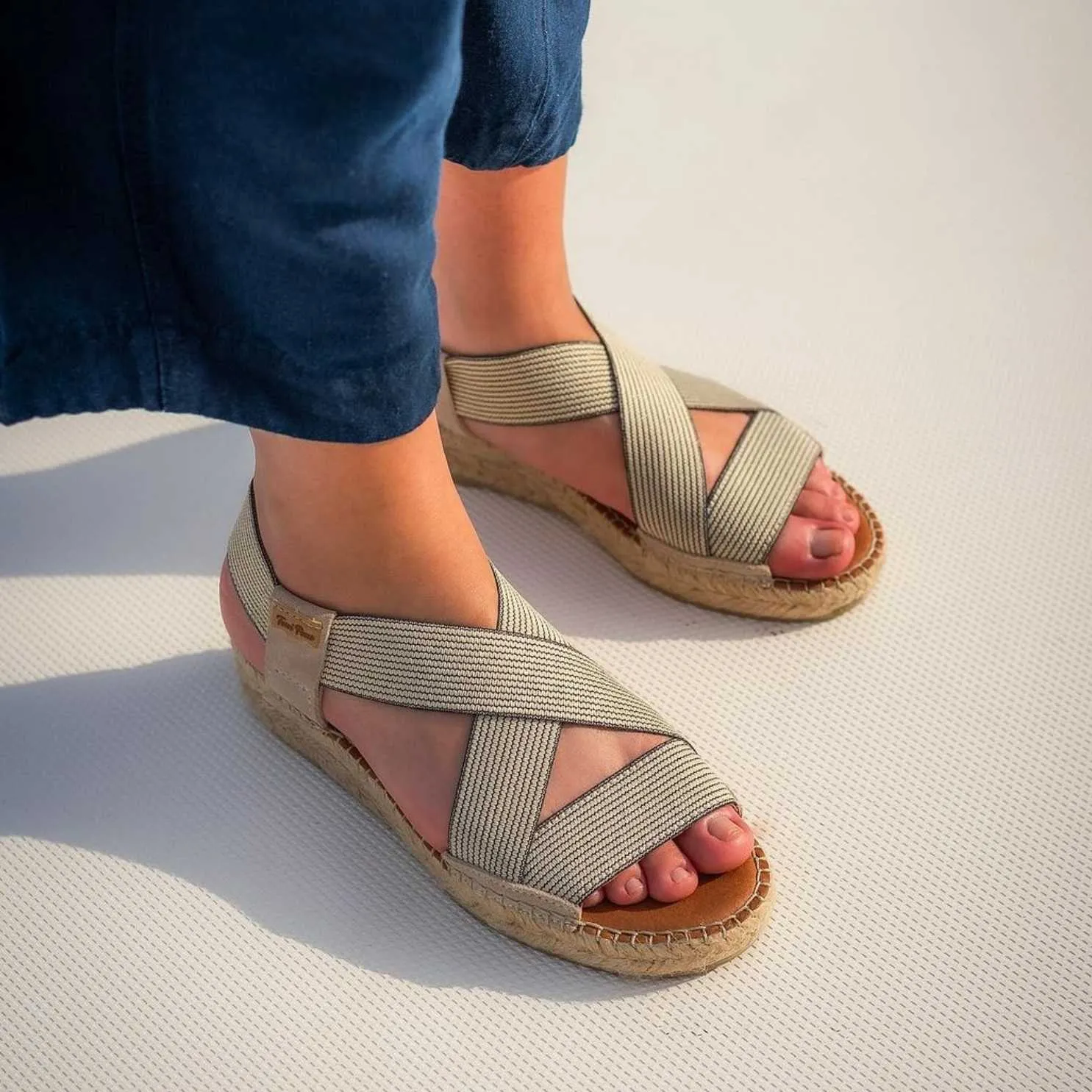 Basic Elastic Wedge Espadrille for Women - Evani