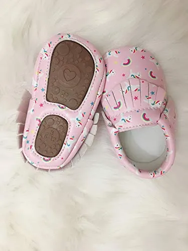 Bebila Cute Cartoon Baby Moccasins - Vegan Baby Girls Boys Shoes with Non-Skid Rubber Sole for First Walker Toddler Mermaid Printing (US 3.5M/4.33”/11cm 0-6Months, Model-8)