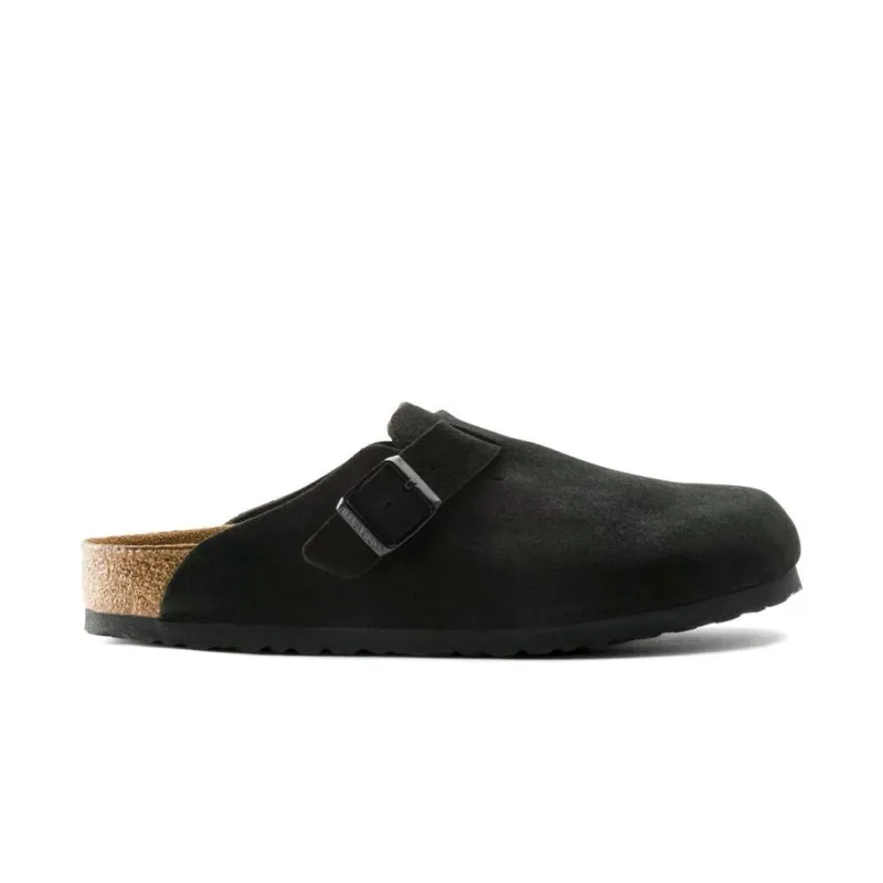 Birkenstock Boston Soft Footbed - Black Suede