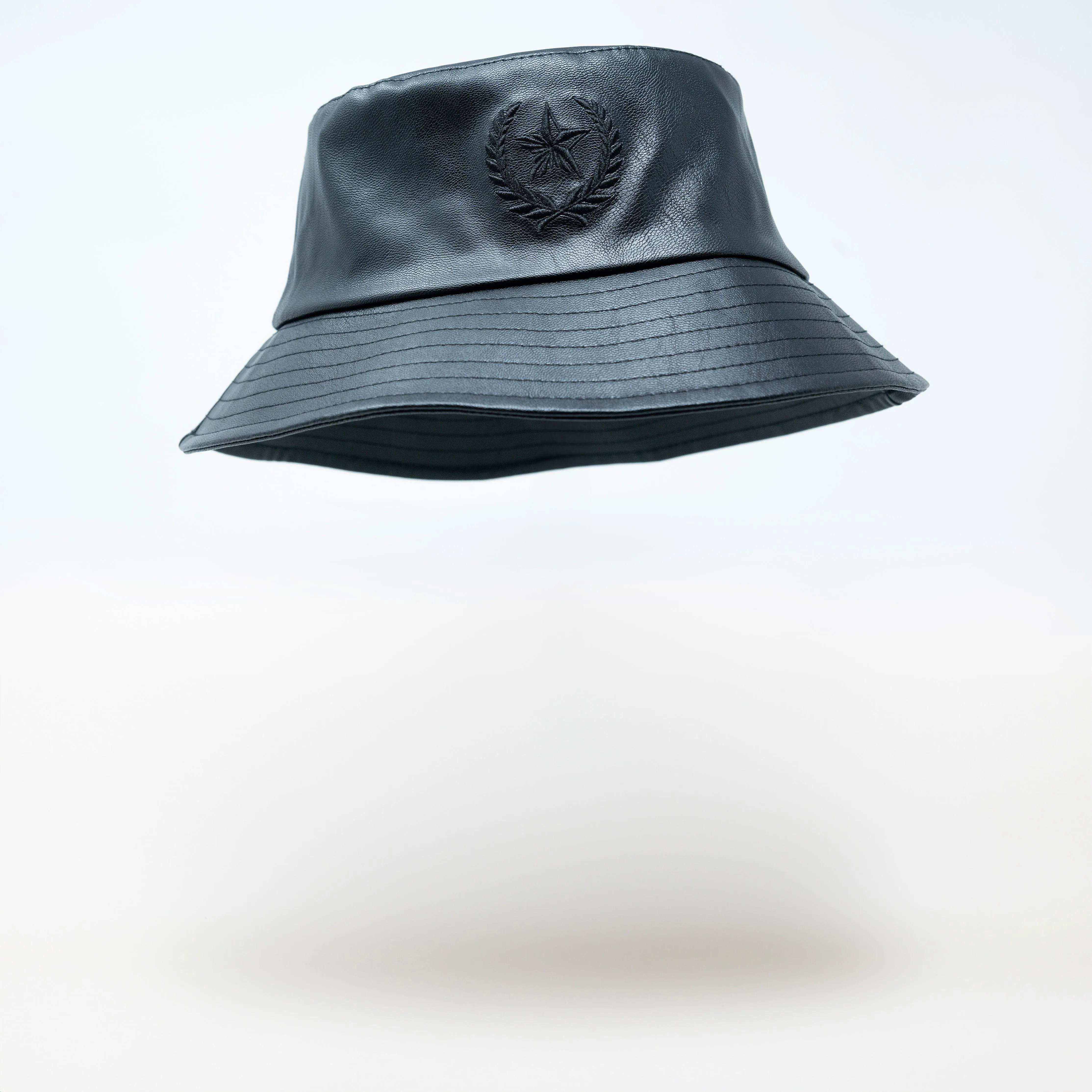 Black Leather Bucket Hat