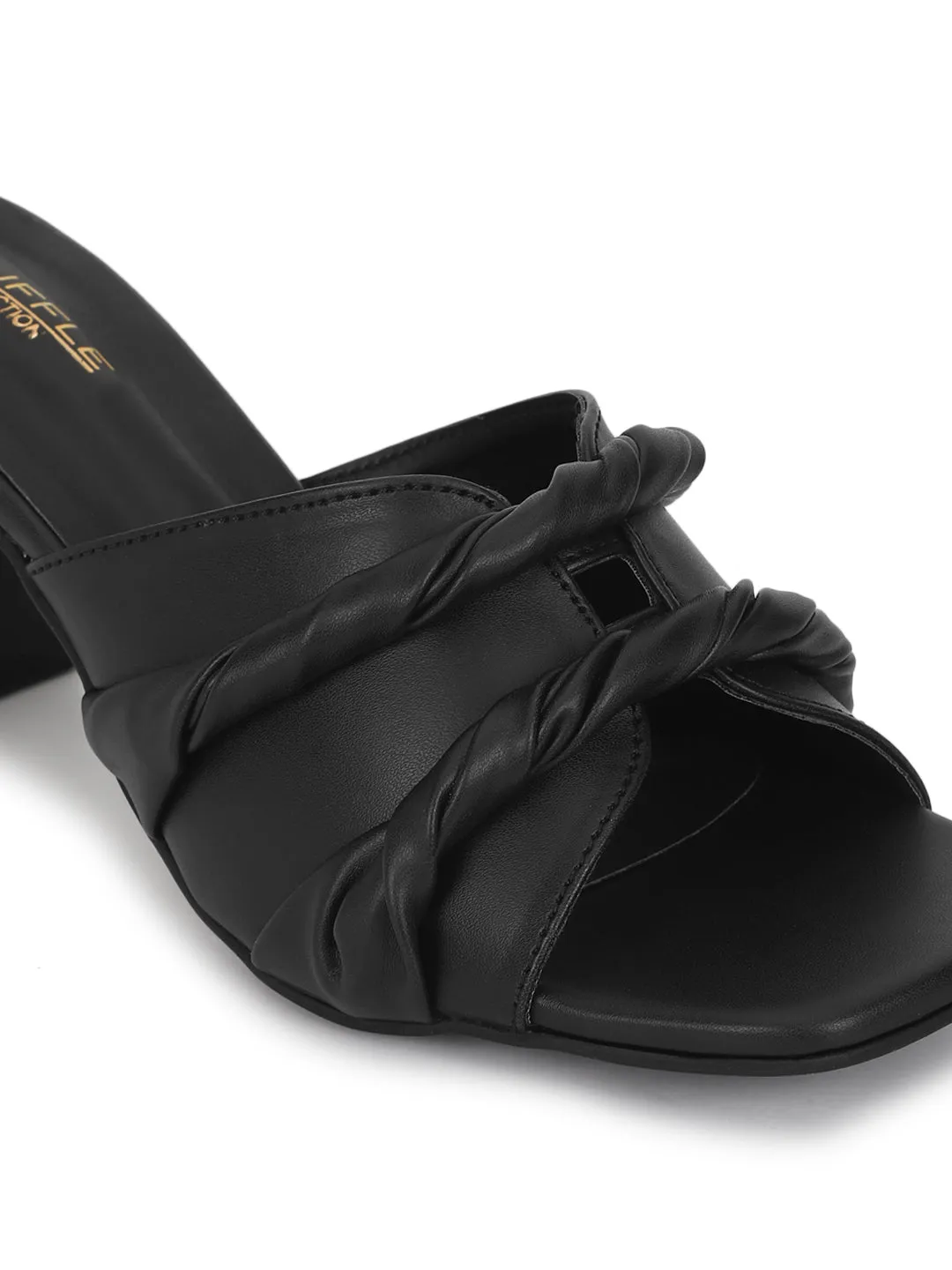 Black PU Block Mules (TC-KL0001-BLK)