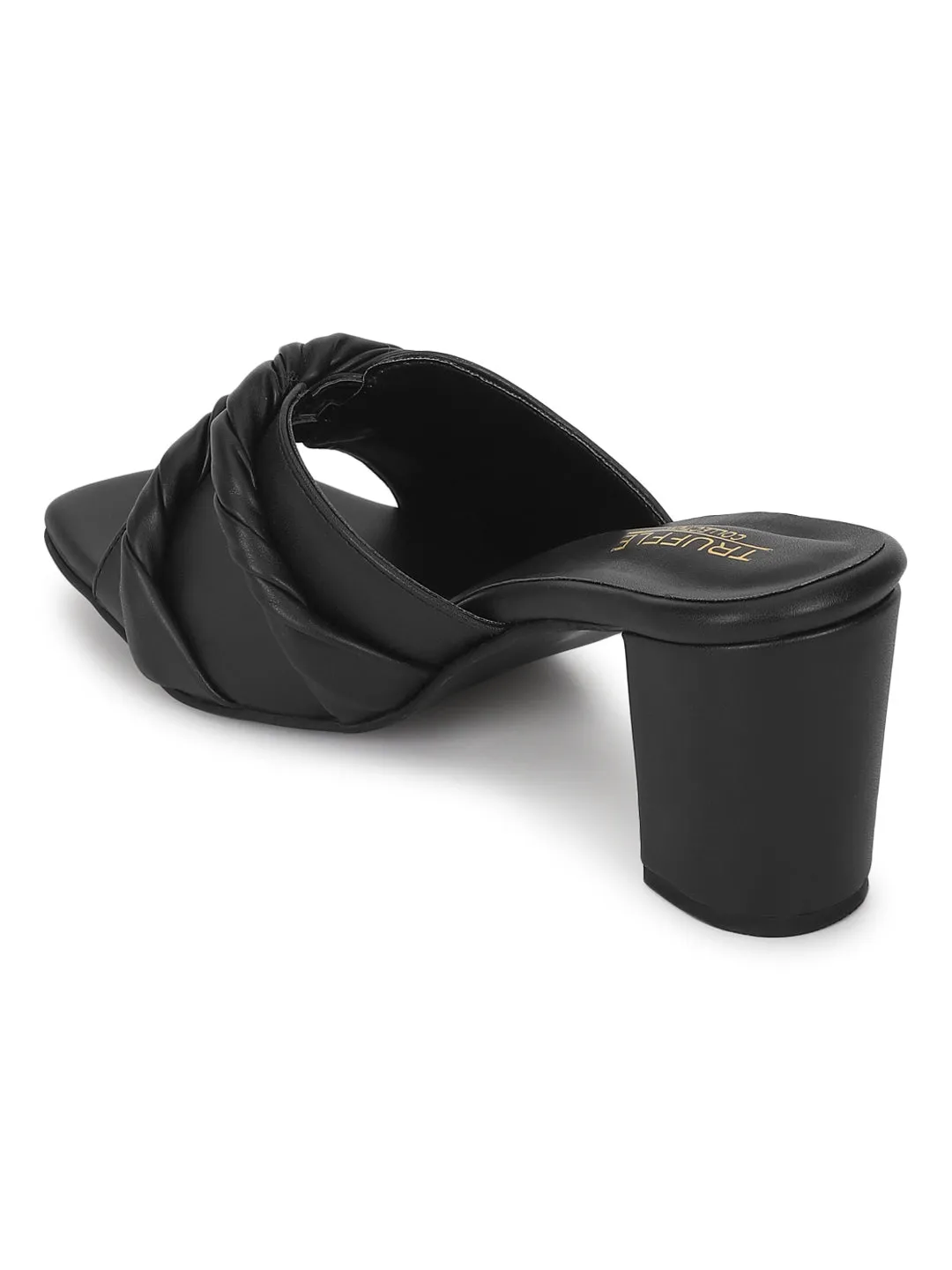 Black PU Block Mules (TC-KL0001-BLK)