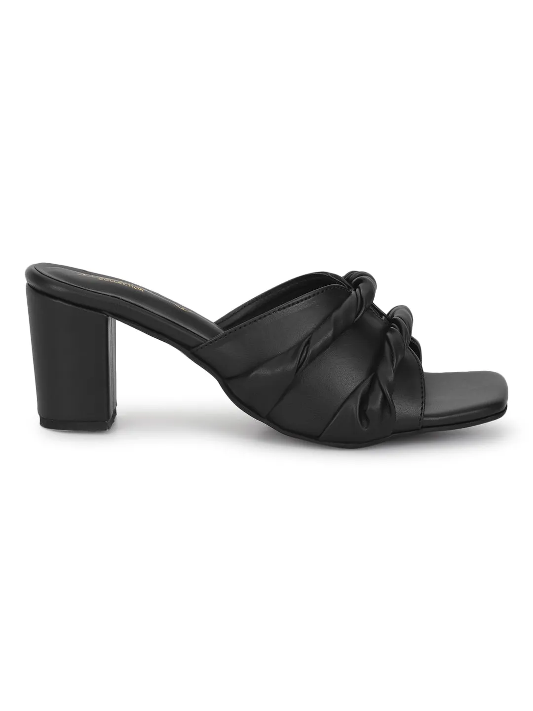 Black PU Block Mules (TC-KL0001-BLK)