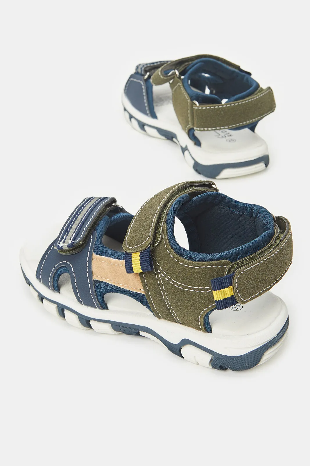 Boys Navy Colour Block Trekker Sandal