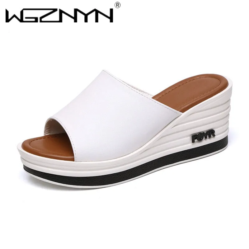 Breathable Platform Wedge Summer Slides