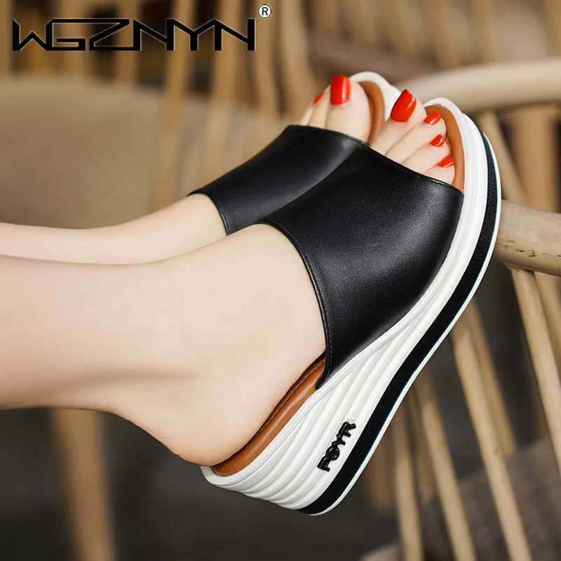 Breathable Platform Wedge Summer Slides