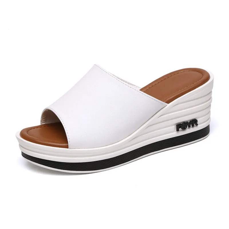 Breathable Platform Wedge Summer Slides