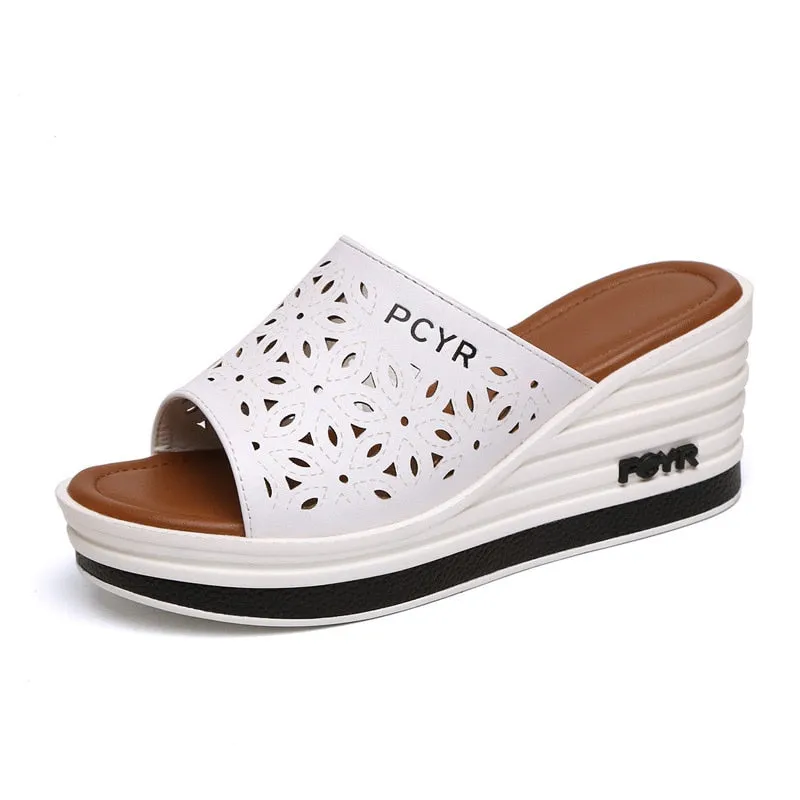 Breathable Platform Wedge Summer Slides