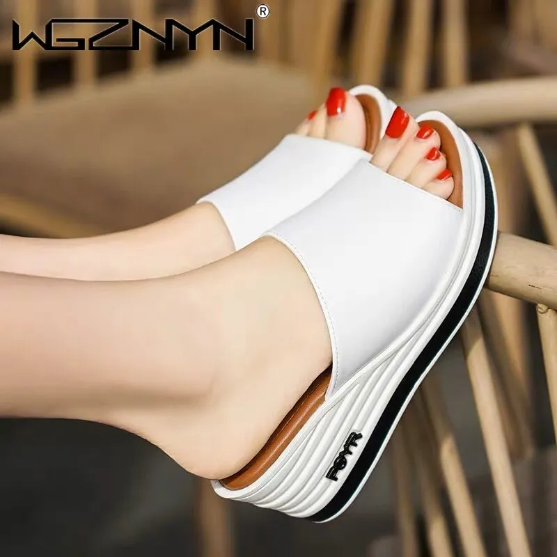 Breathable Platform Wedge Summer Slides