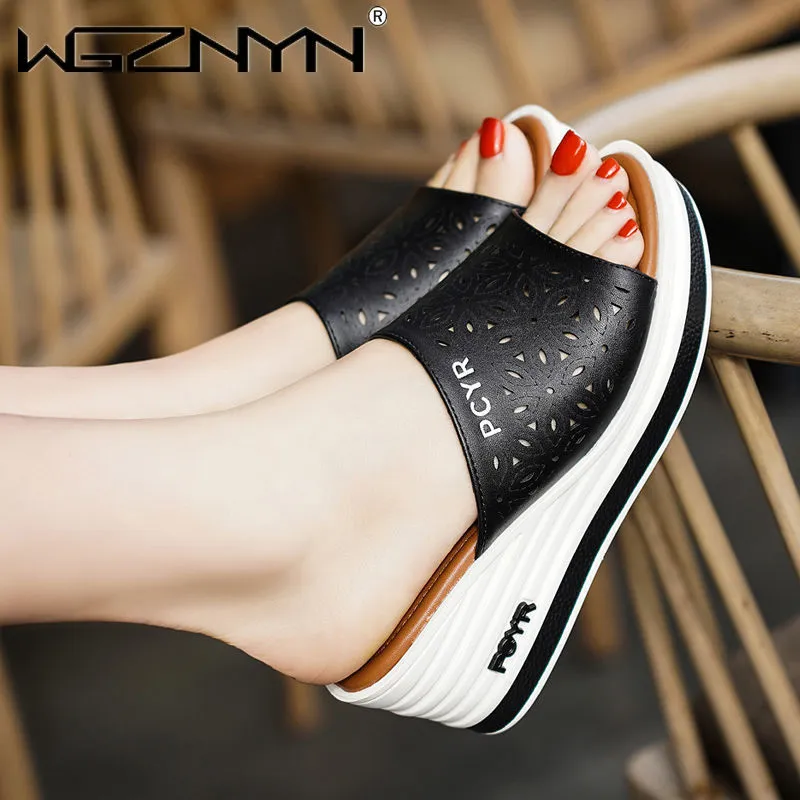 Breathable Platform Wedge Summer Slides