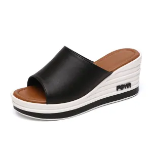 Breathable Platform Wedge Summer Slides