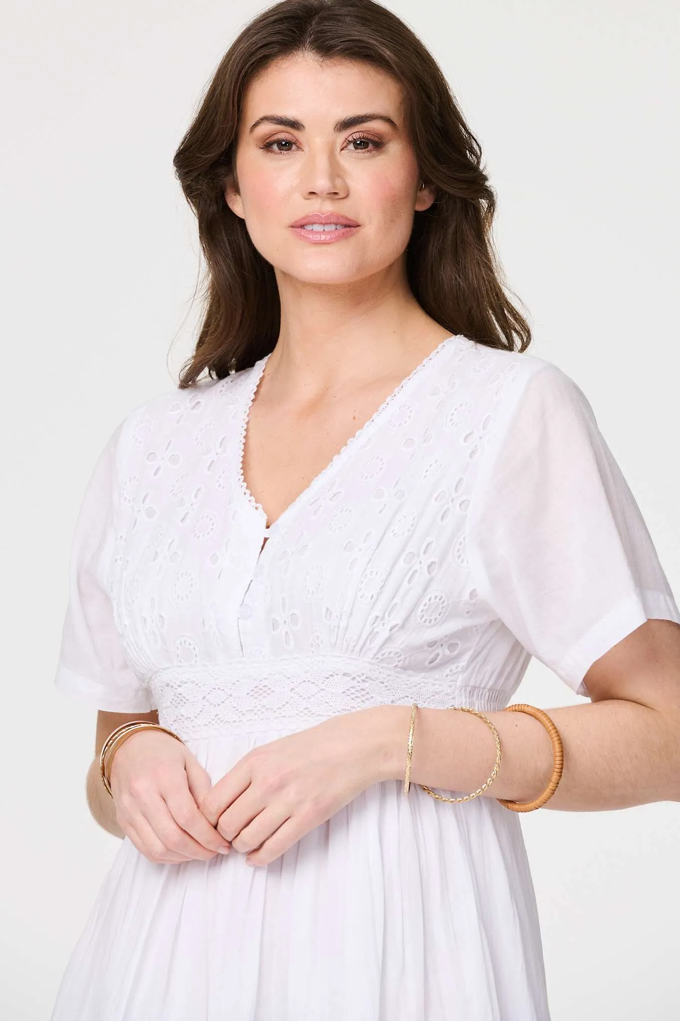 Broderie Anglaise Short Sleeve Dress