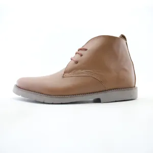 Capital Footwear - LEATHER PLAIN-TOE BOOT - Light Brown