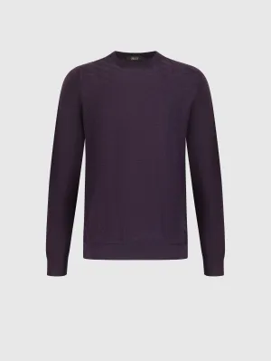 Cashmere and Silk Pullover Aubergine