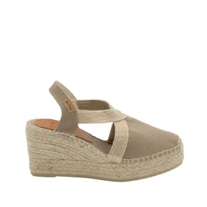 Cotton and Linen Wedge Espadrille for Women - Toda-NT