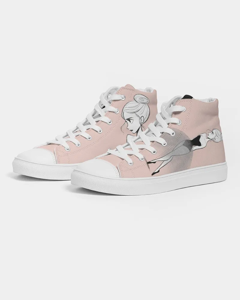 DOLLY DOODLING Ballerina Dolly Pink Women's Hightop Canvas Shoe