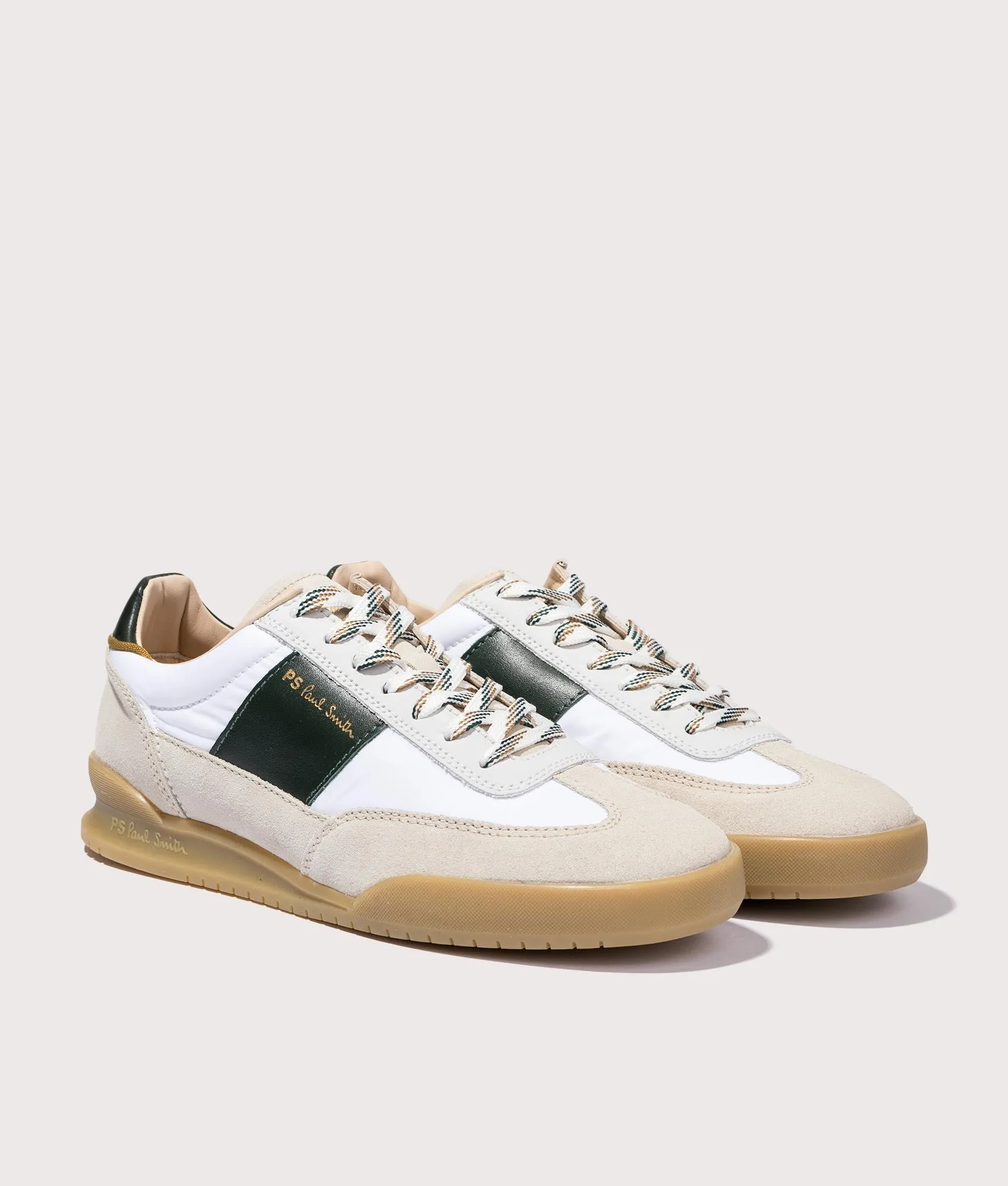 Dover White Green Tab Trainers