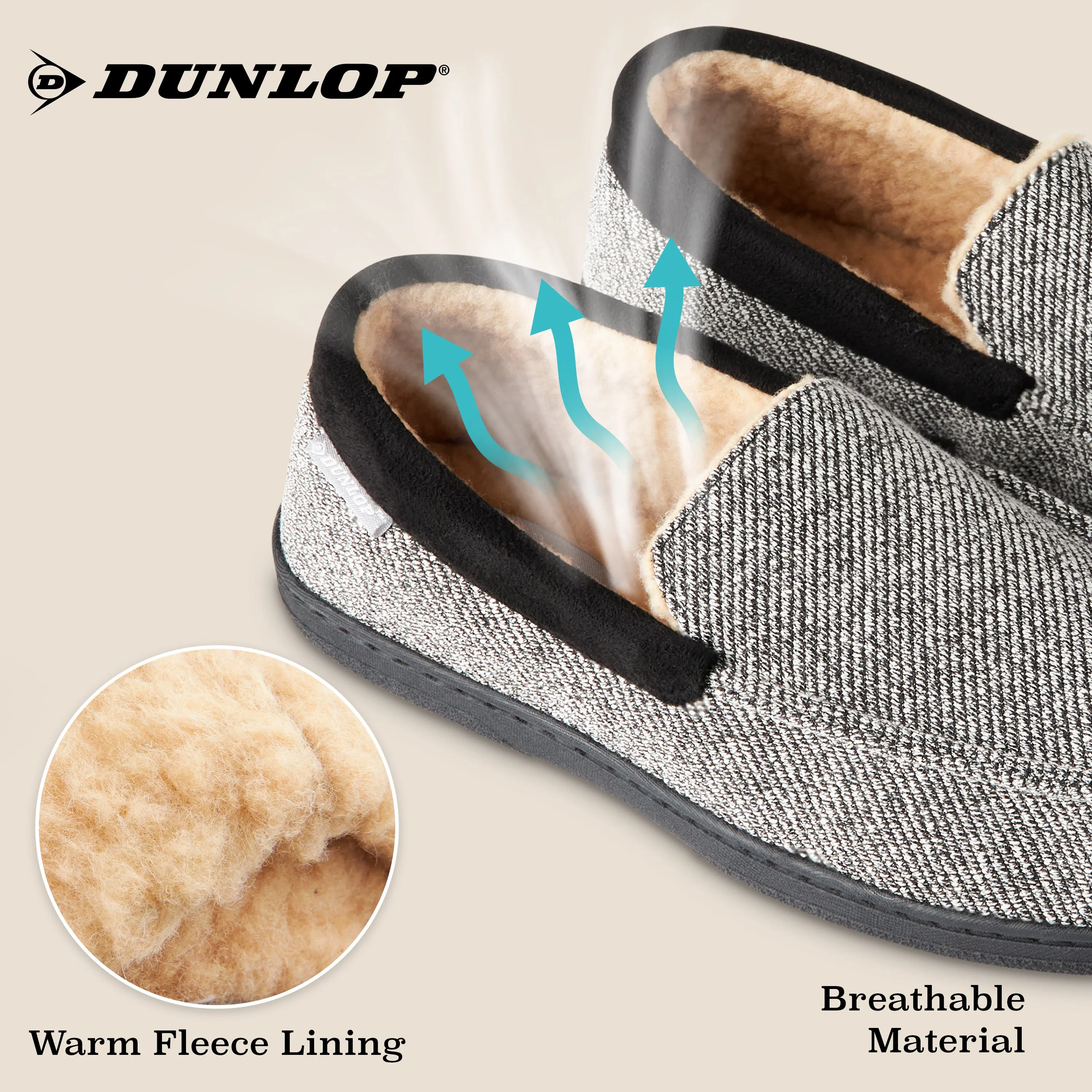 Dunlop Moccasins Slippers for Men With Rubber Sole