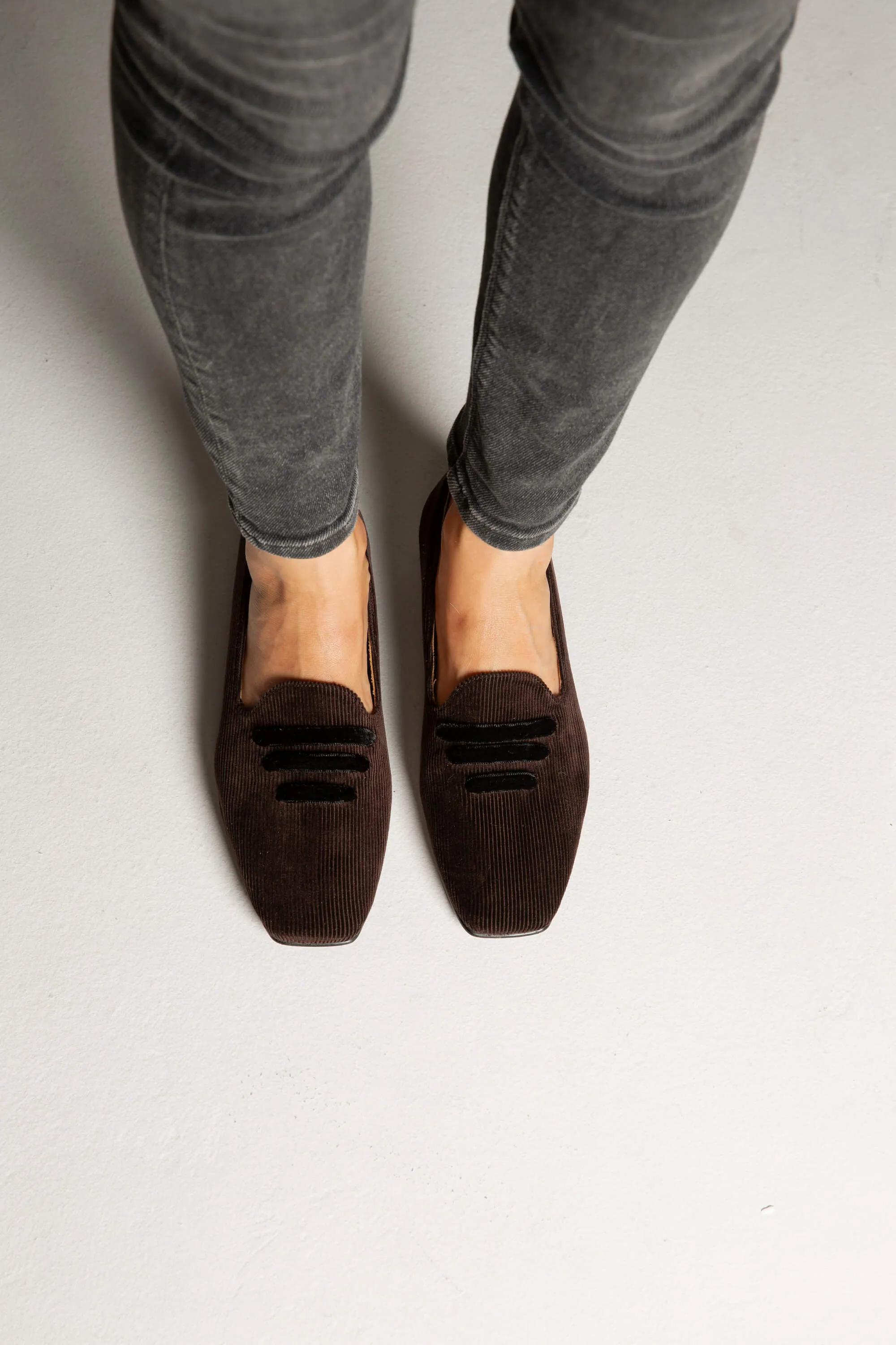 Eco Suede Corduroy Moccasins | Brown