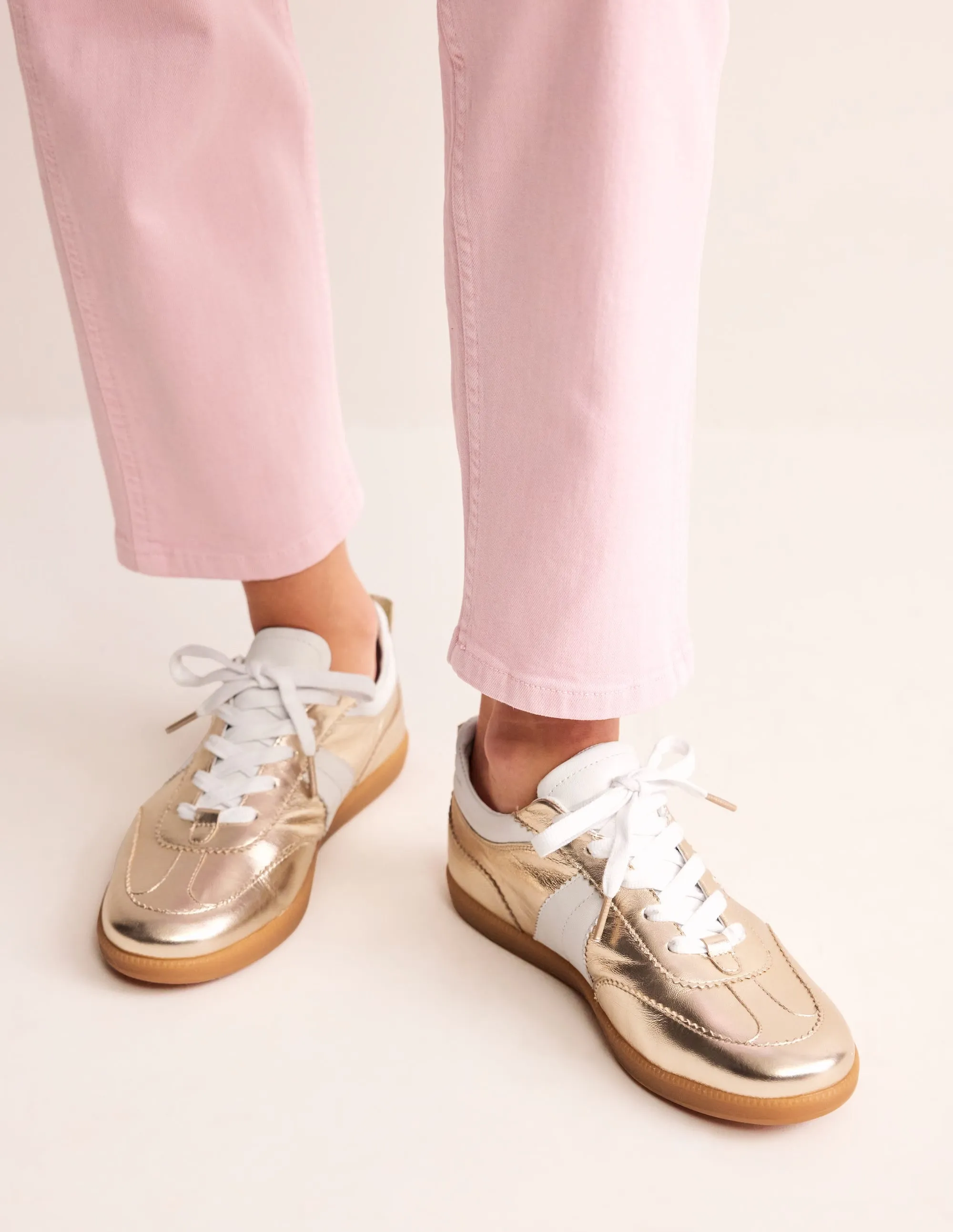 Erin Retro Tennis Trainers-Gold Mix