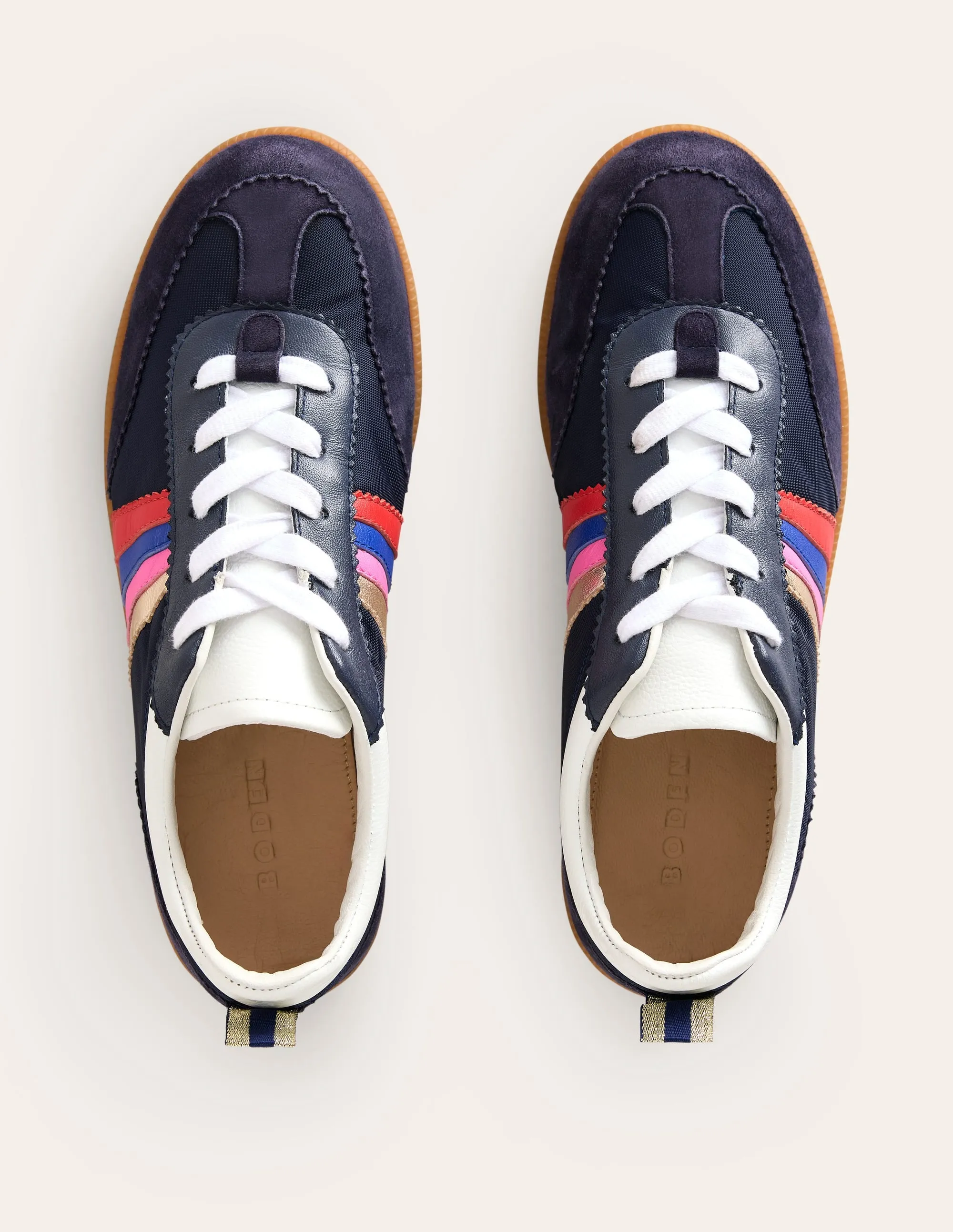 Erin Retro Tennis Trainers-Navy/Rainbow