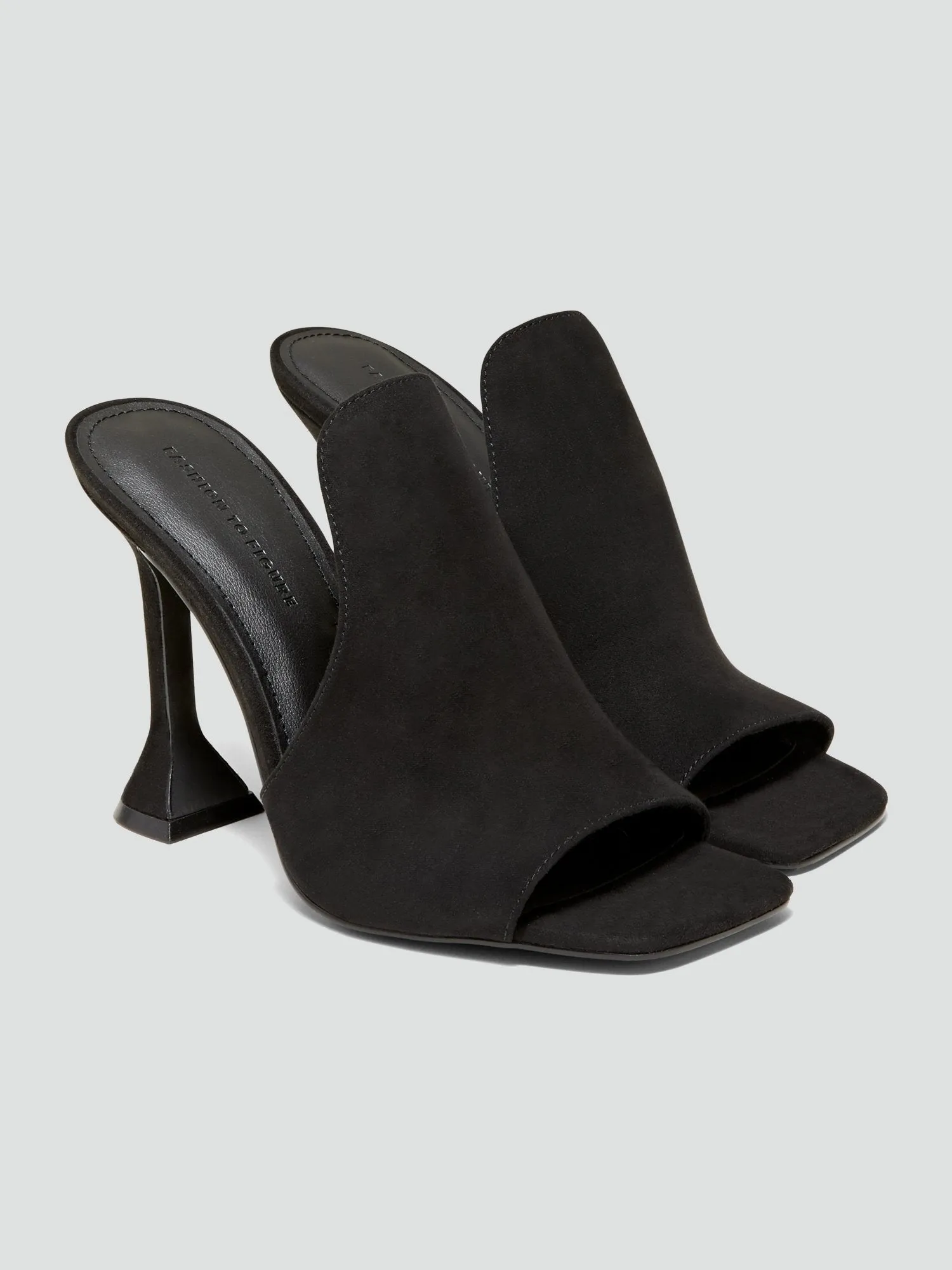 Fallon Peep Toe Mules in Black