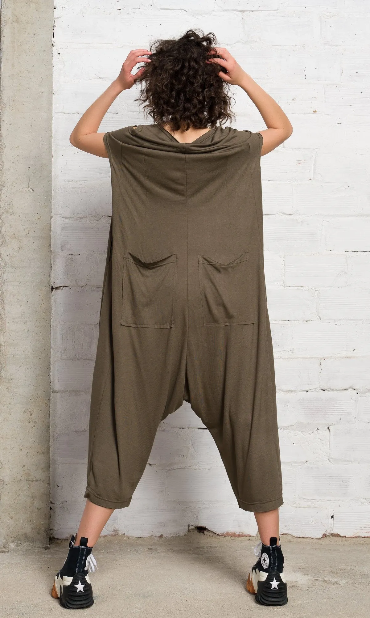 Front Zipper Baggy Jumpsuit