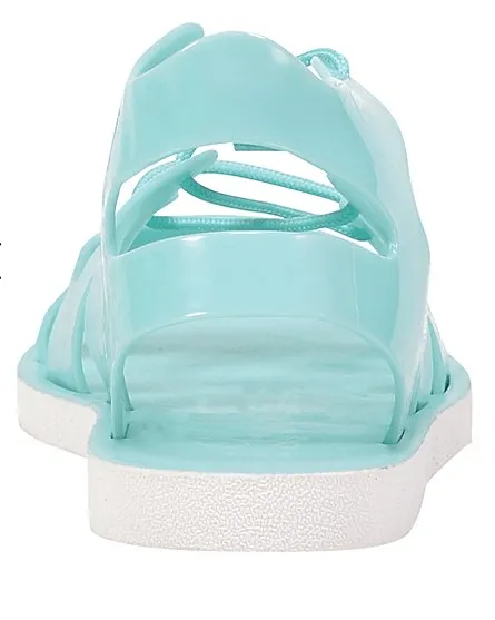 George Girls Teal Lace-up Jelly Sandals