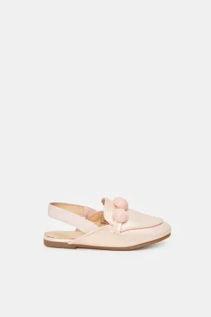 Girls Pink Embellished Mule