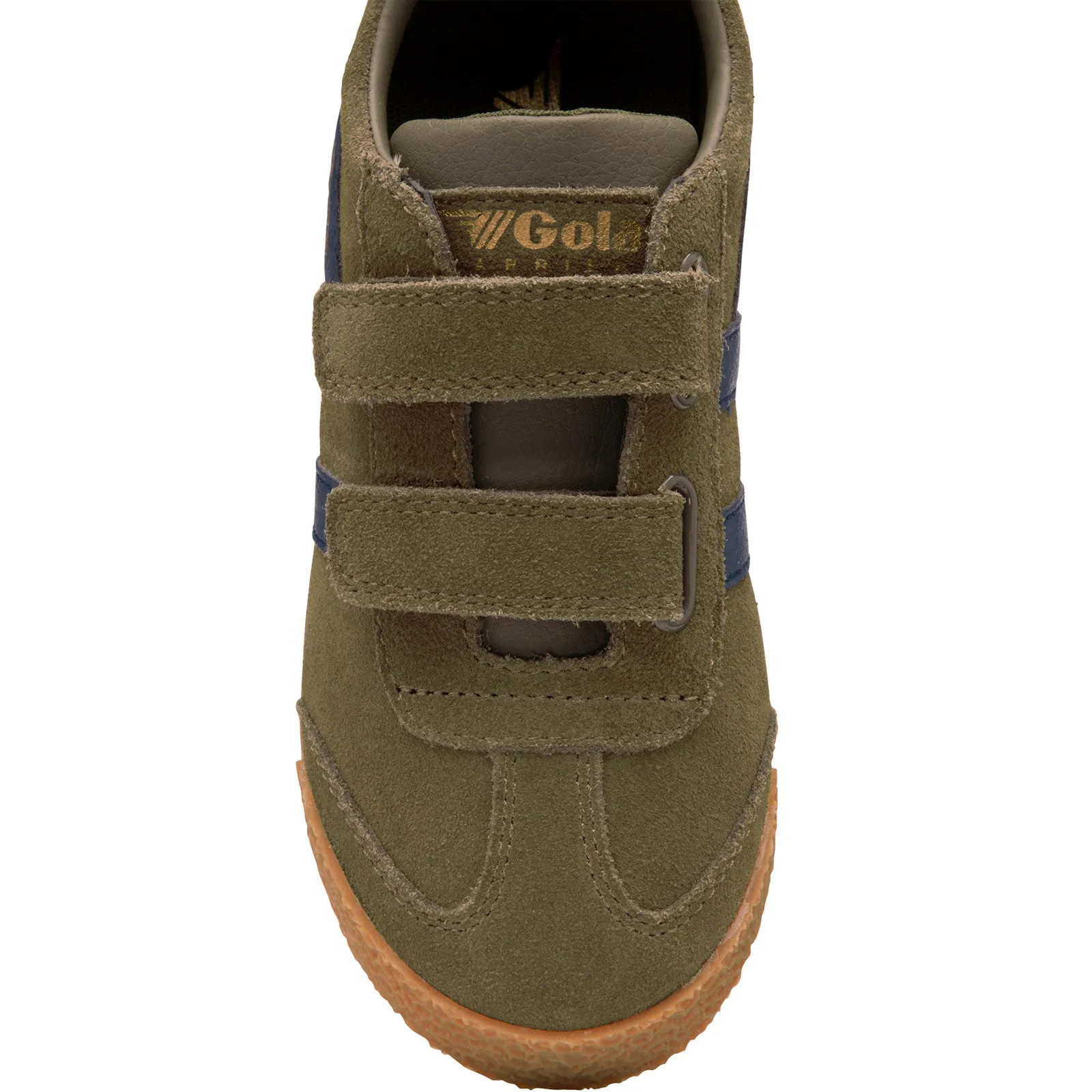 Gola Classics Kids Harrier Strap Suede Trainers - Khaki