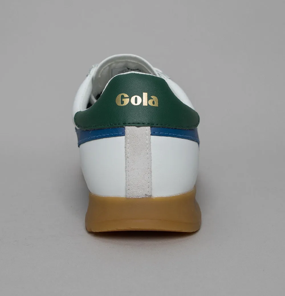 Gola Torpedo Leather Trainers White/Marine Blue/Evergreen