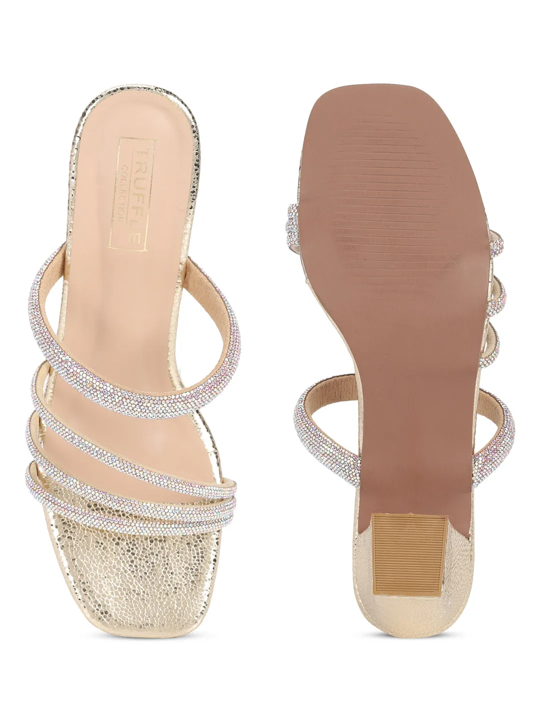 Gold PU Diamante Block Mules (TC-SLC-N-1141-GLD)