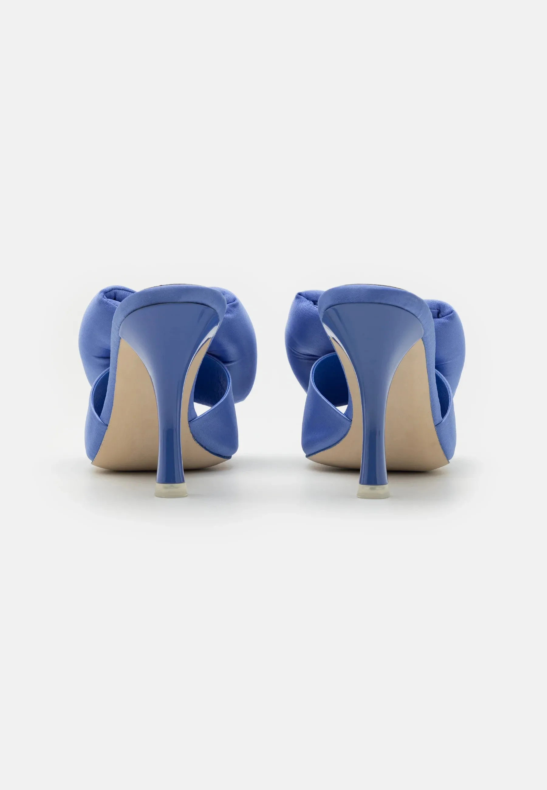 Jeffrey Campbell Deedee Hi Heeled Big Bow Mules in Blue