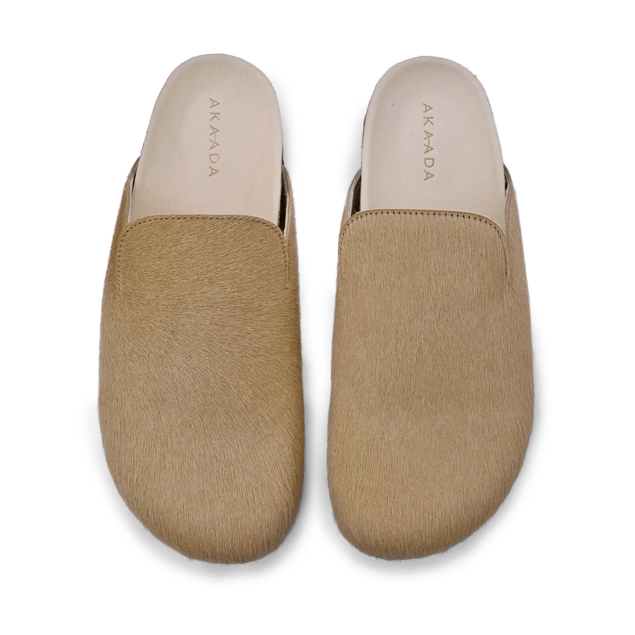 Kibo Beige Pony Hair Mules