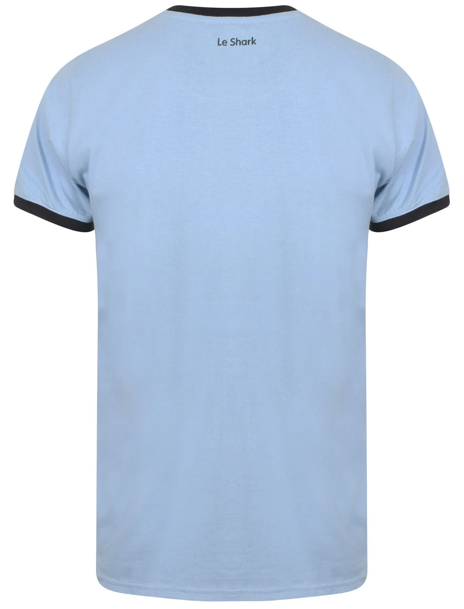 Killick Cotton Crew Neck Ringer T-Shirt In Placid Blue - Le Shark