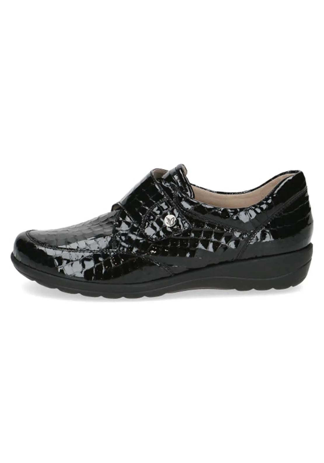 Ladies Slip On Shoe - Black Croco