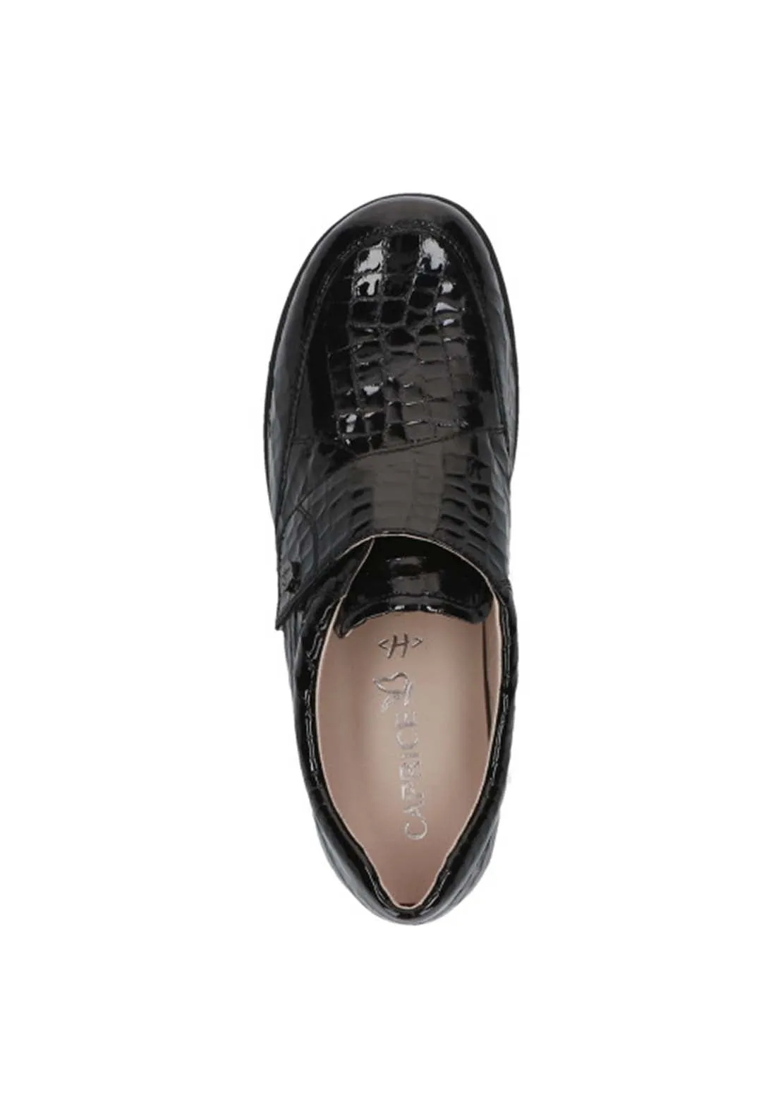 Ladies Slip On Shoe - Black Croco