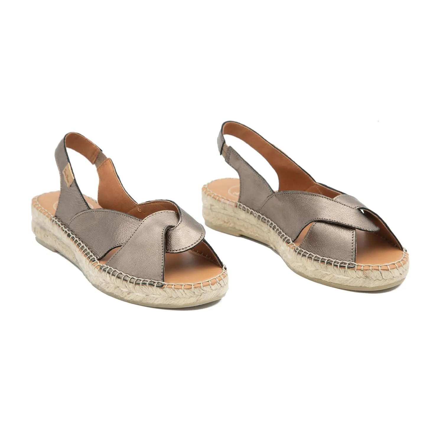 Leather Wedege Espadrille for Women - Enola-P