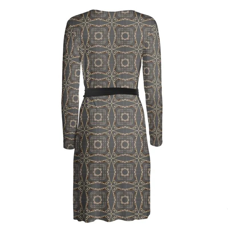 Lichen Log Grey Wrap Dress