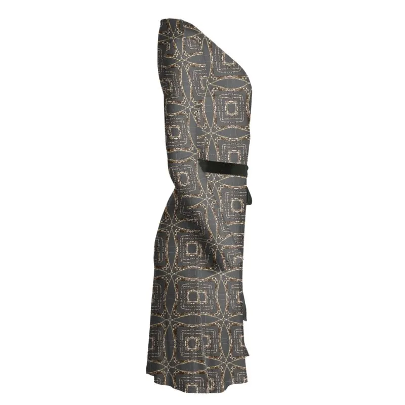 Lichen Log Grey Wrap Dress