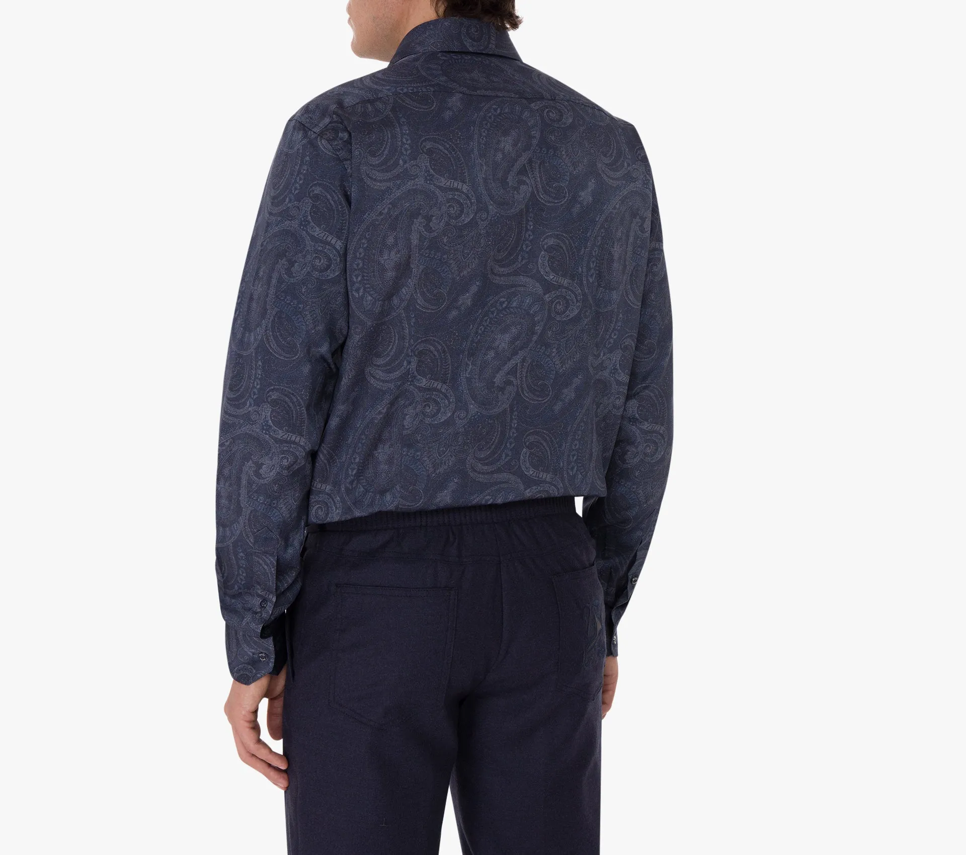 Long Sleeves Shirt with Paisley Pattern