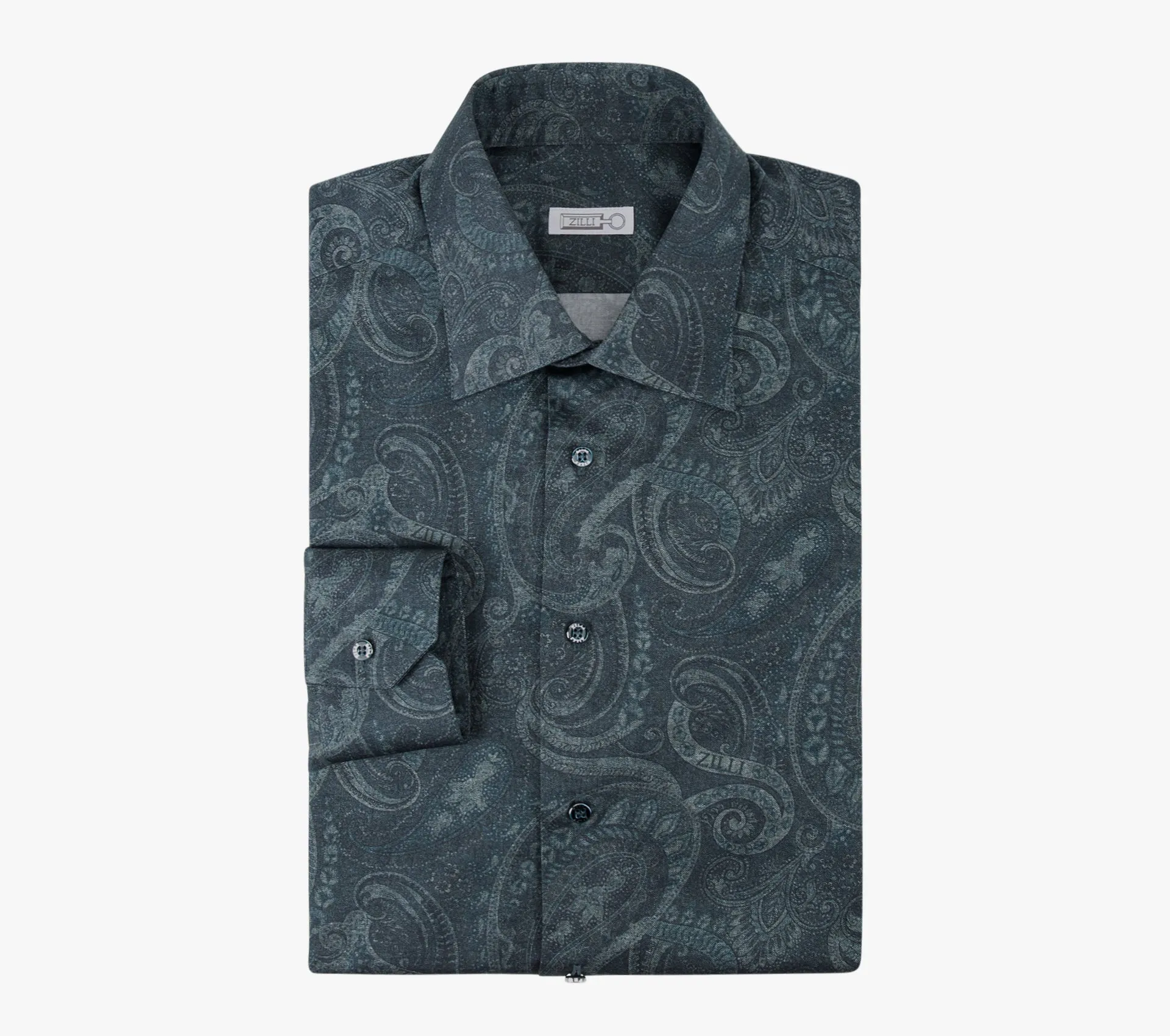 Long Sleeves Shirt with Paisley Pattern