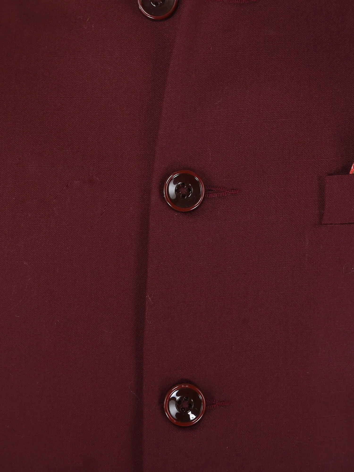 Maroon Wine Solid Formal Nehru Jacket